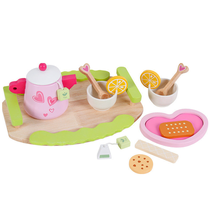 Kinmilo wooden pretend afternoon tea set product photograph 5