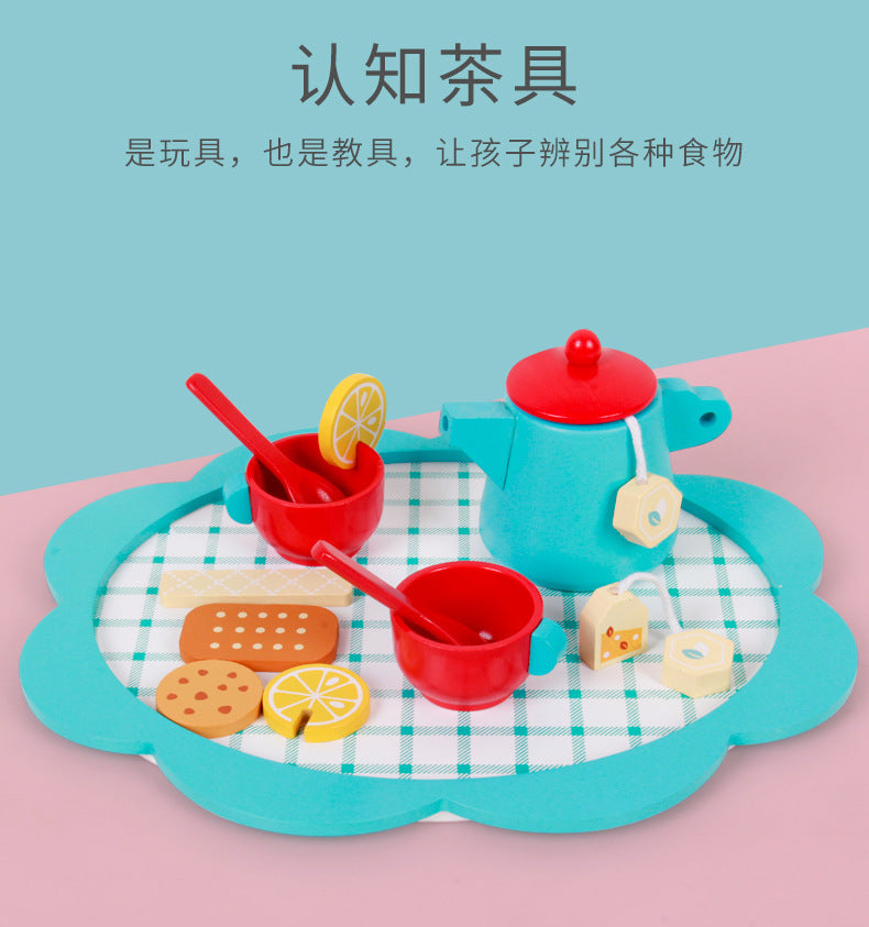 Kinmilo wooden pretend afternoon tea set product photograph 8