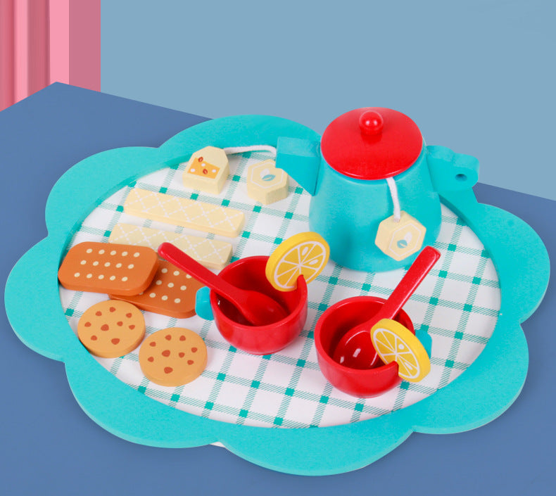 Kinmilo wooden afternoon tea role play photo and teaching example 16