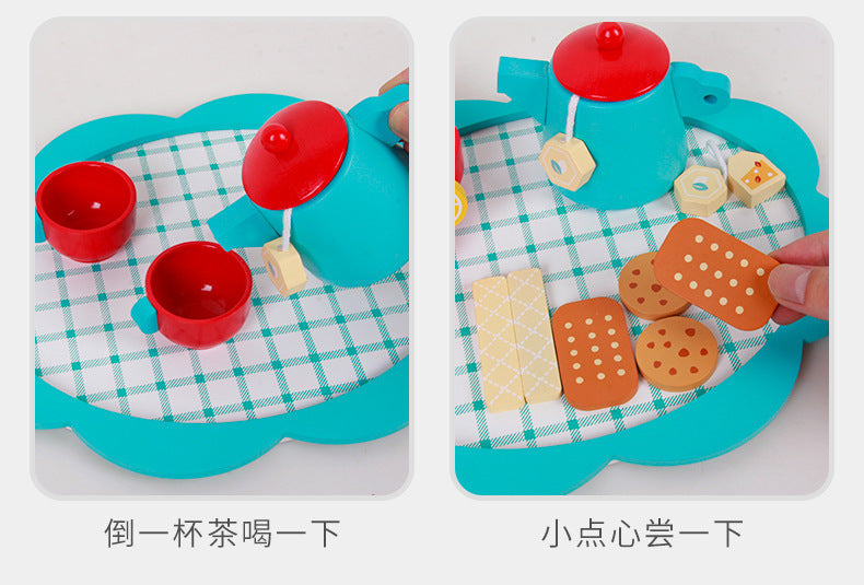 Kinmilo wooden afternoon tea role play photo and teaching example 19