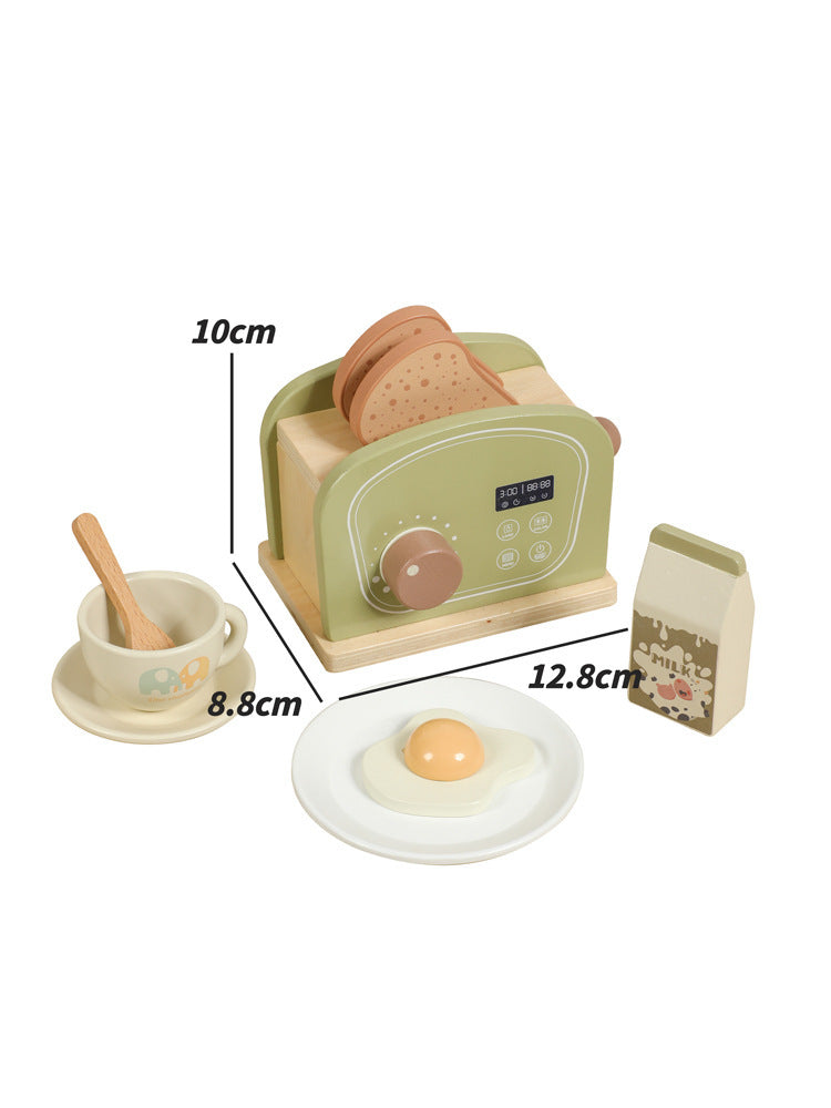 Kinmilo wooden mini kitchen appliance pretend play cafe role play photography view 12