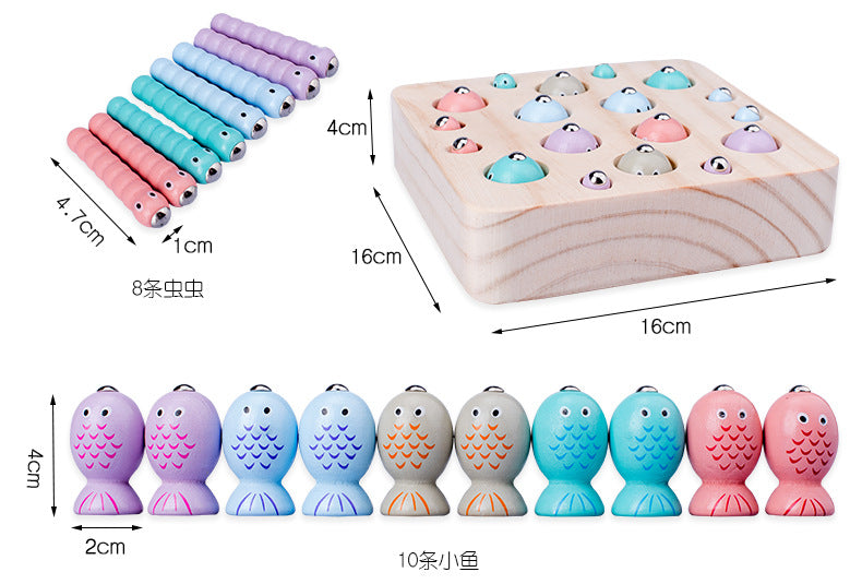Kinmilo magnetic fishing game - wooden fish and number matching activity, image 7