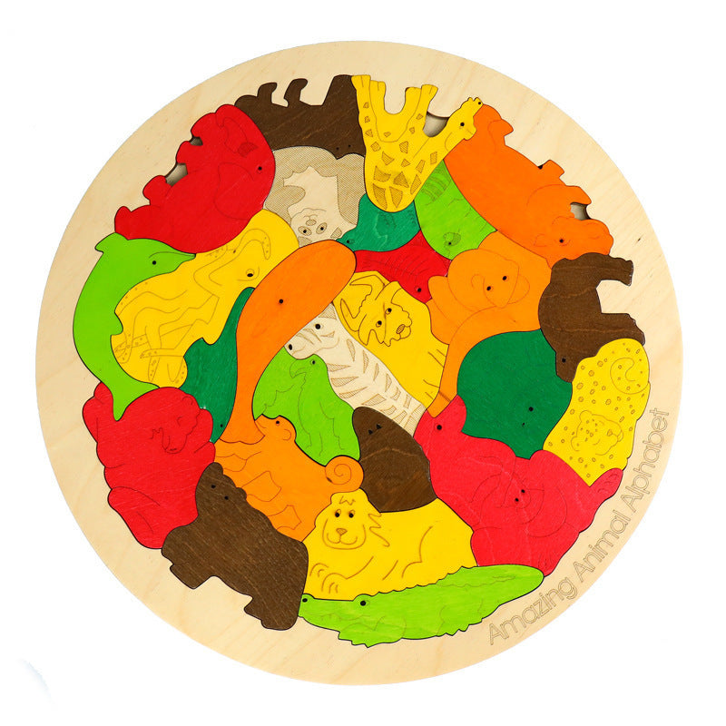 Multi-layer wooden themed animal and nature puzzle design photo 1