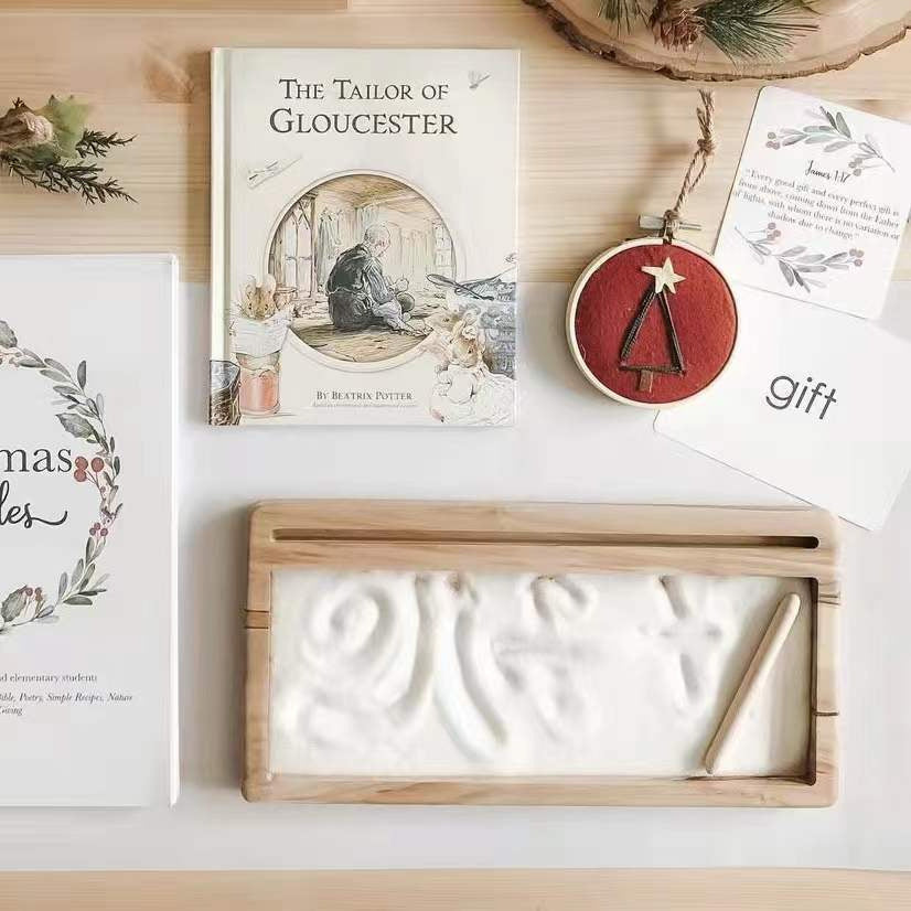 Kinmilo Montessori wooden tracing board sensory tray numbers and letters gallery 32