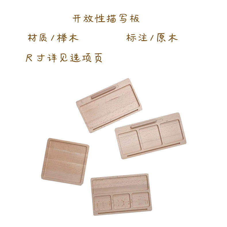 Kinmilo Montessori wooden tracing board sensory tray numbers and letters gallery 35