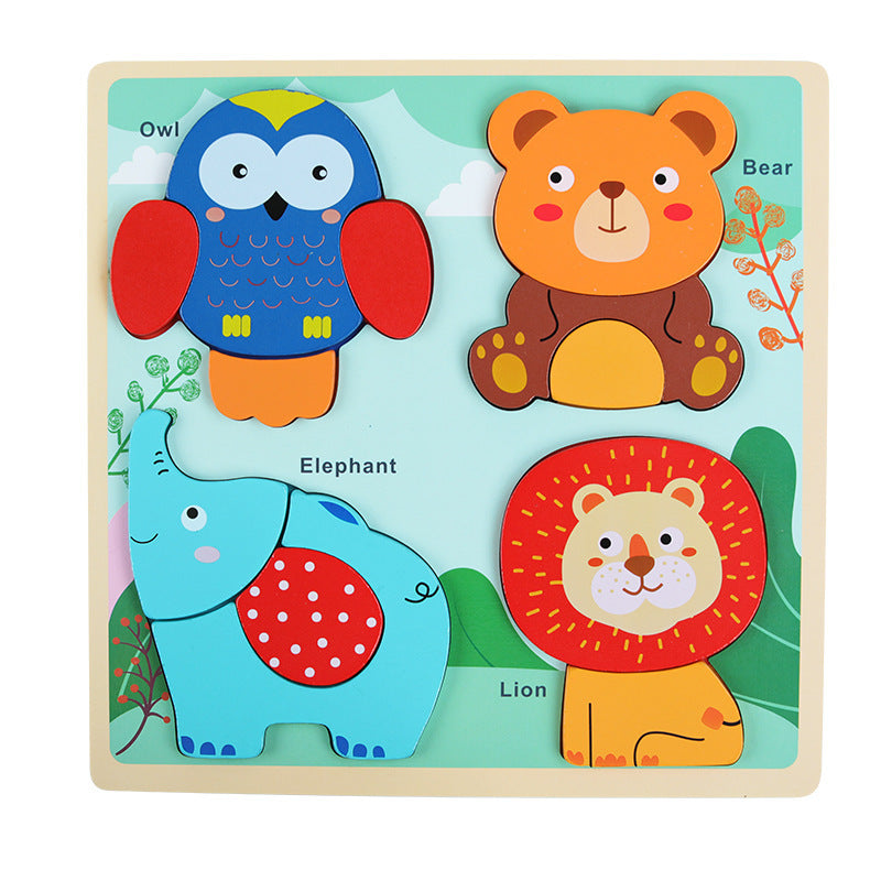 Kinmilo illustrated wooden animal and transport matching puzzle board - theme view 9