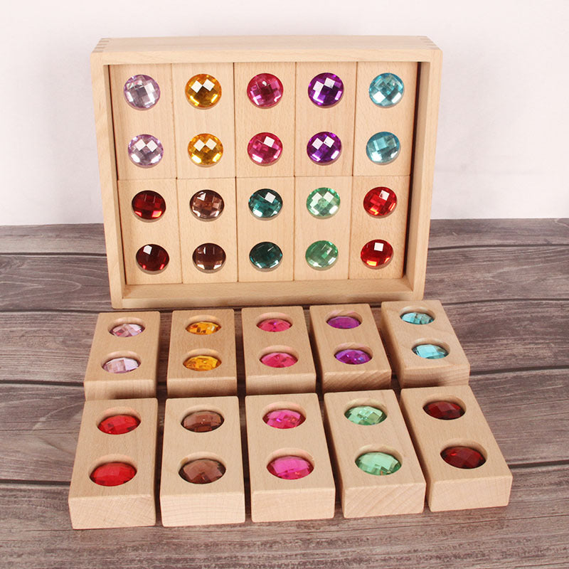 Kinmilo rainbow gem wooden building blocks and spatial construction sets, image 72