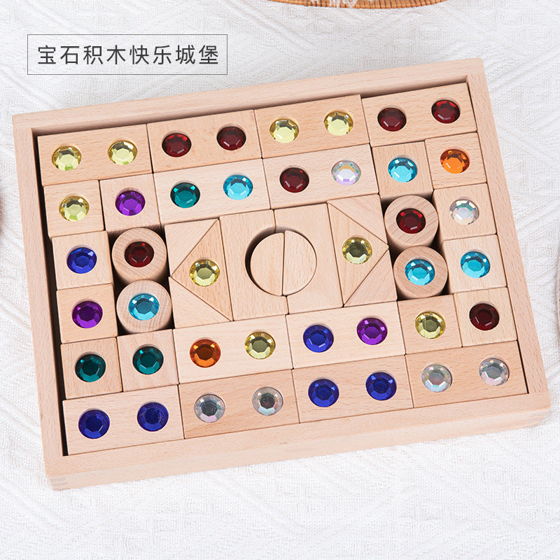 Kinmilo rainbow gem wooden building blocks and spatial construction sets, image 73