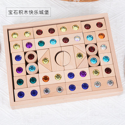 Kinmilo rainbow gem wooden building blocks and spatial construction sets, image 73