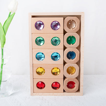 Kinmilo wooden gem building blocks and rainbow construction, photo 79