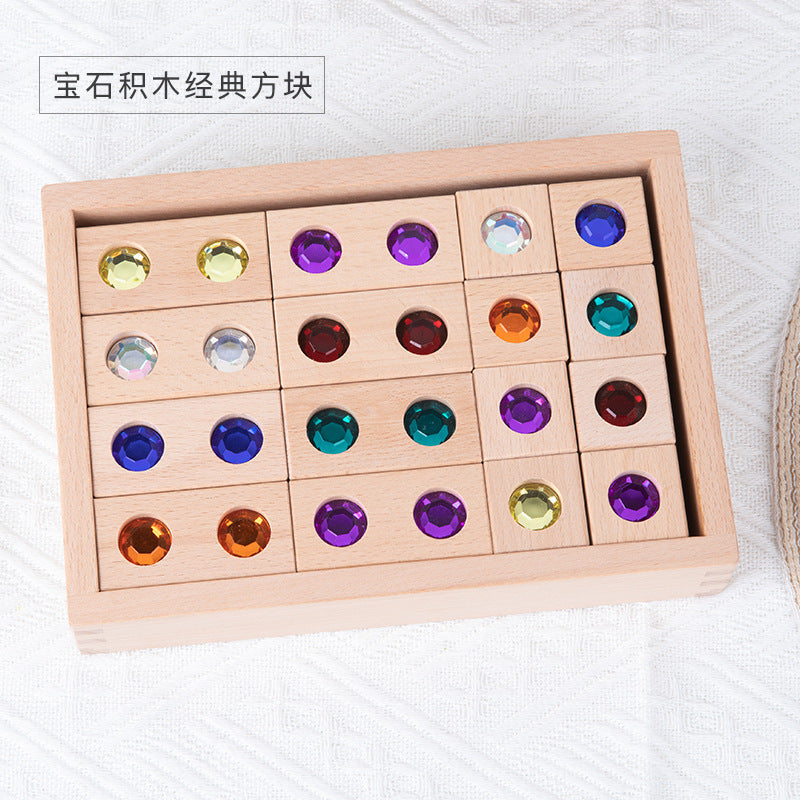 Kinmilo rainbow gem wooden building blocks and spatial construction, image 82