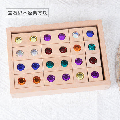Kinmilo rainbow gem wooden building blocks and spatial construction, image 82