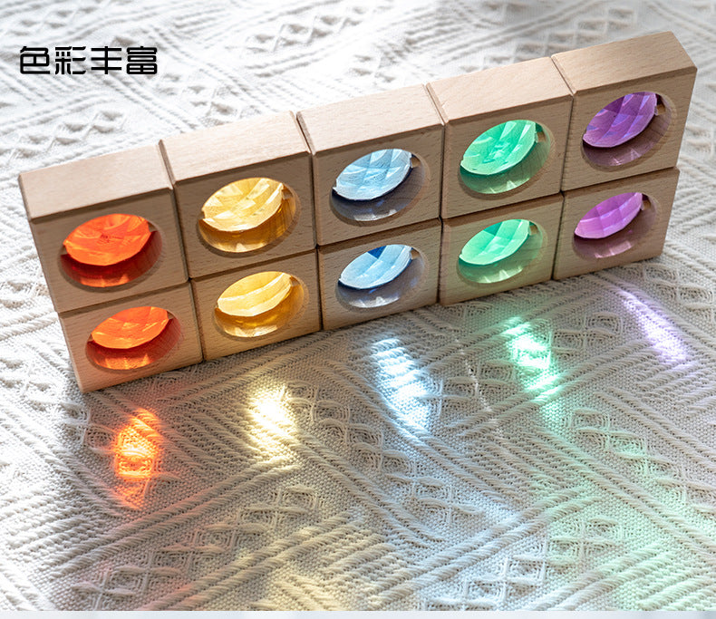 Kinmilo rainbow gem wooden building blocks and spatial construction, image 84