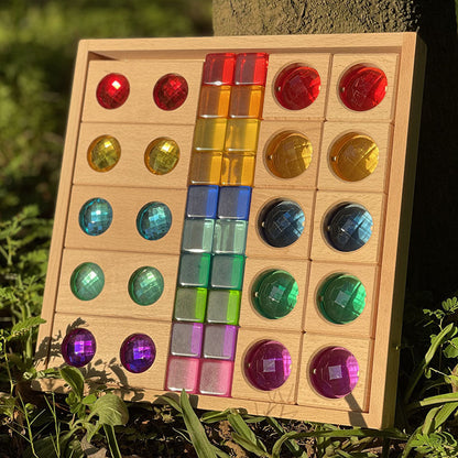 Kinmilo rainbow gem wooden building blocks and spatial construction, image 92