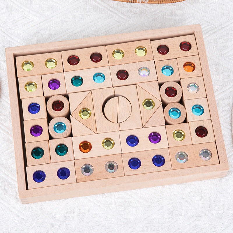 Kinmilo rainbow gem wooden building blocks and spatial construction, image 93
