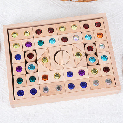 Kinmilo rainbow gem wooden building blocks and spatial construction, image 93