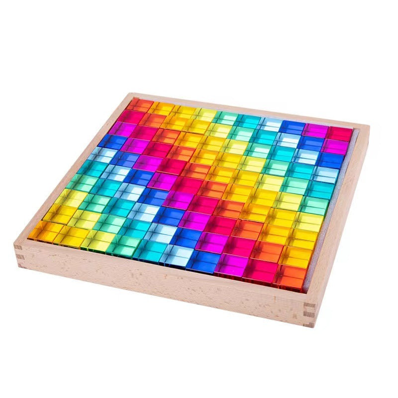 Kinmilo rainbow gem wooden building blocks and spatial construction, image 94