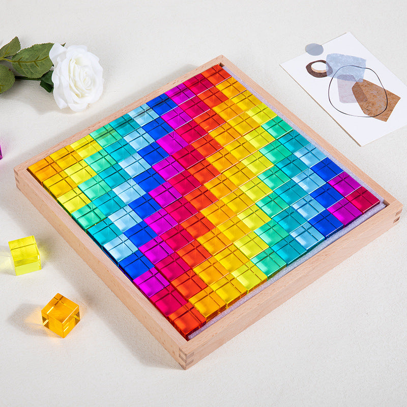 Kinmilo rainbow gem wooden building blocks and spatial construction, image 100