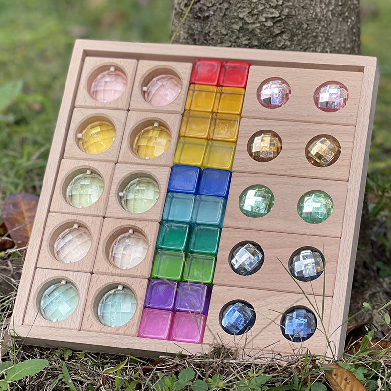 Kinmilo rainbow gem wooden building blocks and spatial construction, image 102
