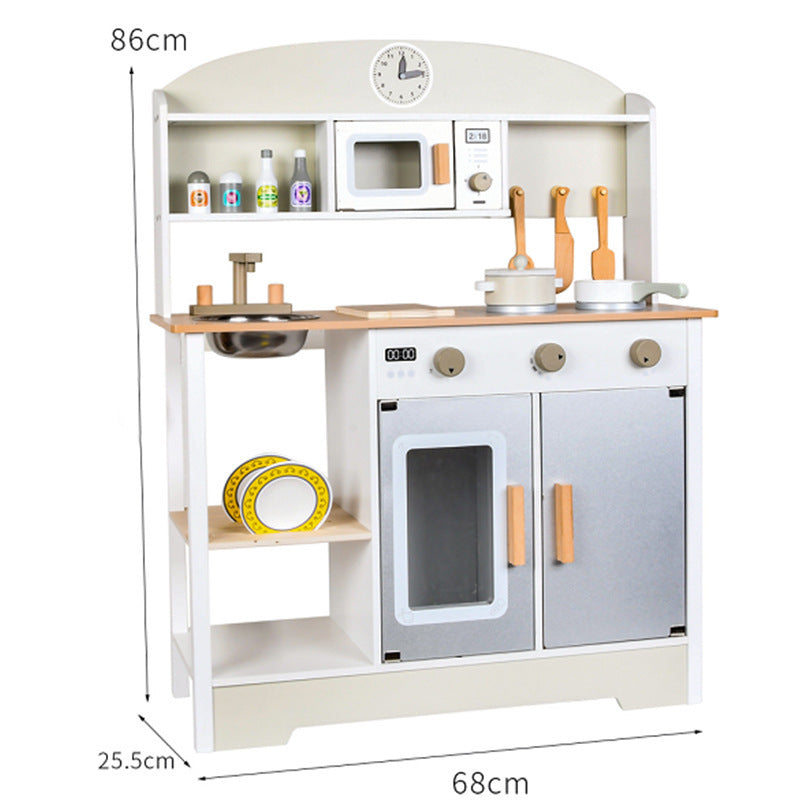 Kinmilo wooden kids play kitchens oven sink pretend laundry, image 150