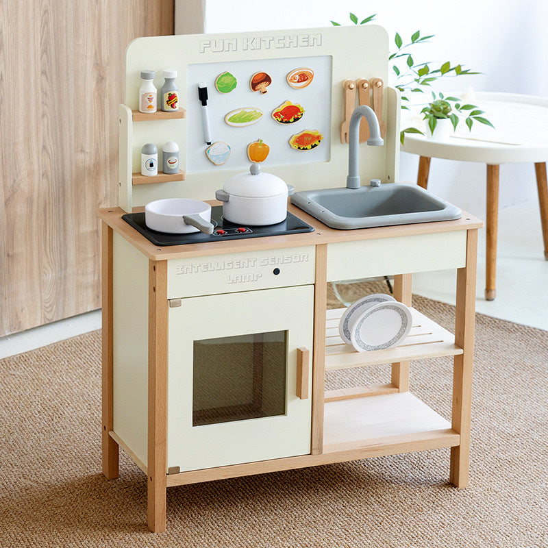 Kinmilo wooden play kitchen with sink oven and laundry photo 163