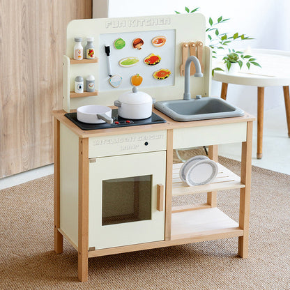 Kinmilo wooden play kitchen with sink oven and laundry photo 163