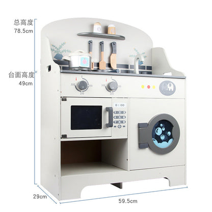Kinmilo kids wooden kitchen models and oven pretend laundry, photograph 167
