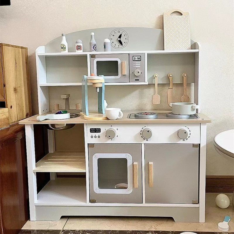 Kinmilo wooden kids play kitchen pretend cooking detail 178