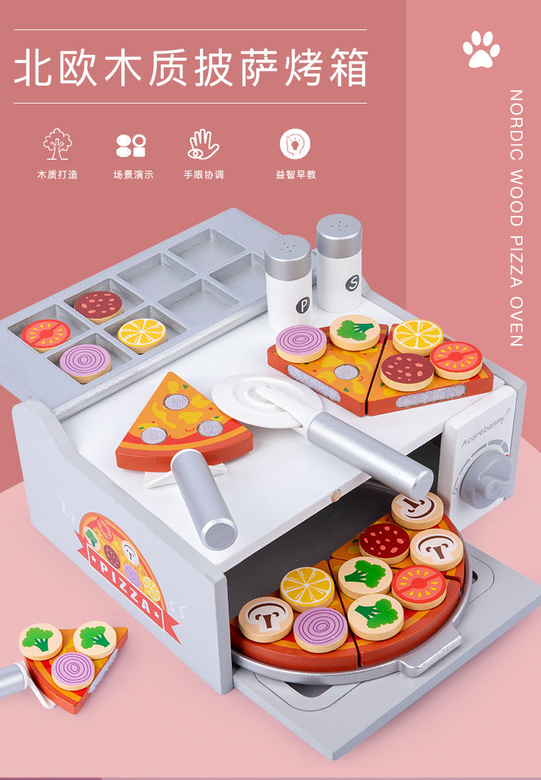 Kinmilo wooden barbecue pizza pretend cooking photo 220