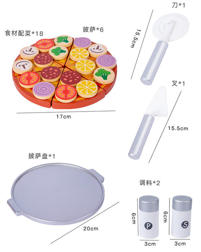 Kinmilo wooden barbecue grill and pizza oven pretend cooking set photo 228