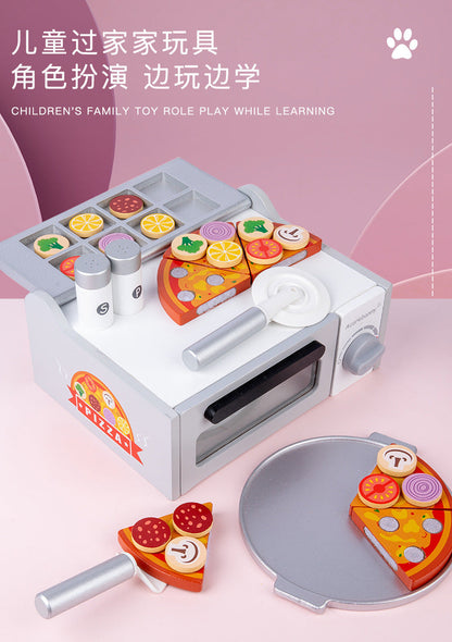 Kinmilo wooden barbecue grill pizza pretend cooking playset photo 244