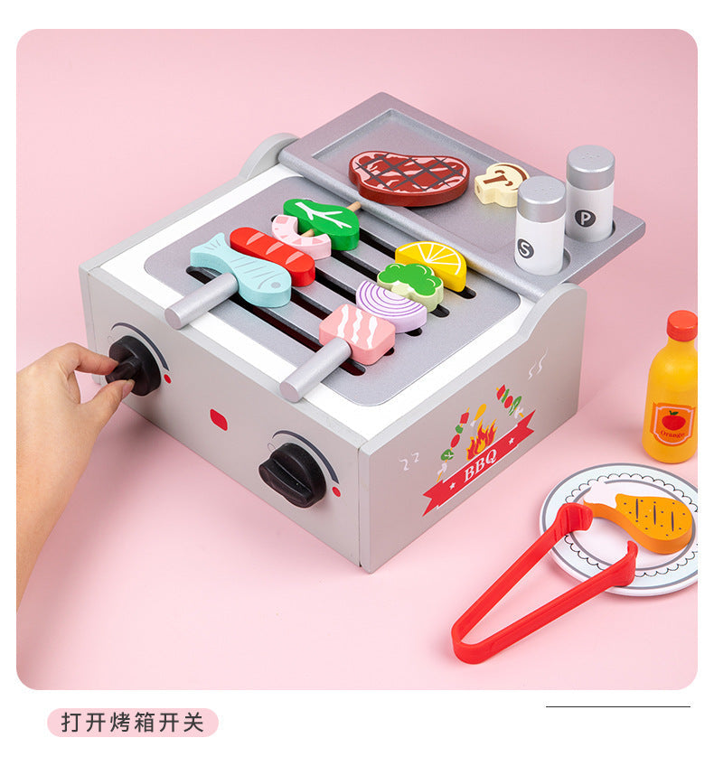 Kinmilo wooden BBQ pizza pretend play detail image 262