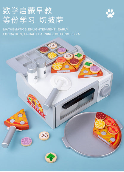 Kinmilo wooden BBQ grill pizza oven pretend play set photo 263