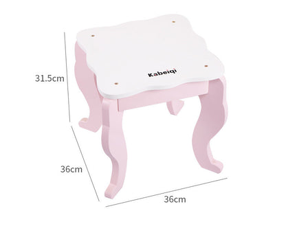 Kinmilo wooden princess vanity table pretend makeup set, image 44