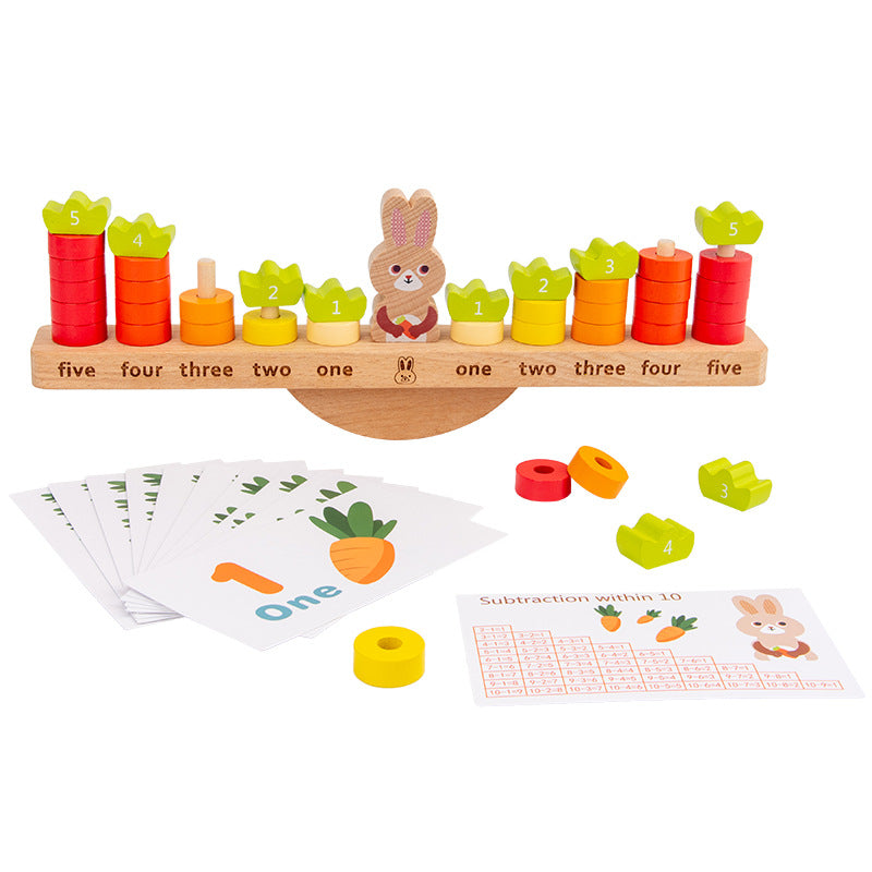 Rabbit balance counting and early maths wooden learning activity