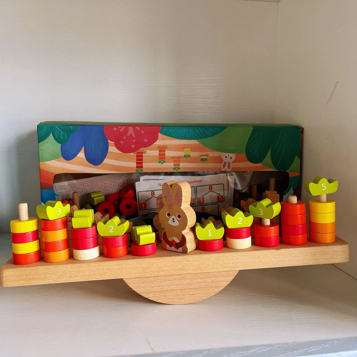 Rabbit balance counting and early maths wooden learning activity