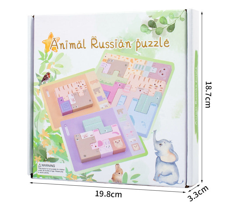 Kinmilo animal logic and spatial reasoning wooden puzzle activity card details