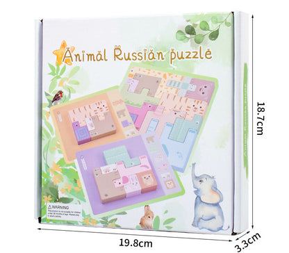 Kinmilo animal logic and spatial reasoning wooden puzzle activity card details