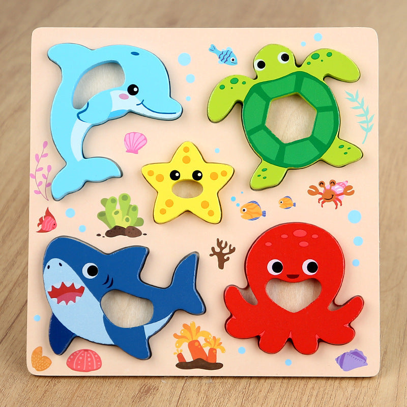 Kinmilo wooden 3D animal and vehicle grip puzzle – photo 03