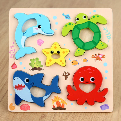 Kinmilo wooden 3D animal and vehicle grip puzzle – photo 03