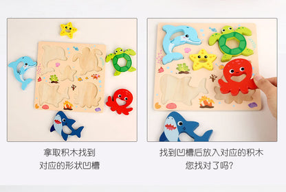 Kinmilo wooden 3D animal and vehicle grip puzzle – photo 05