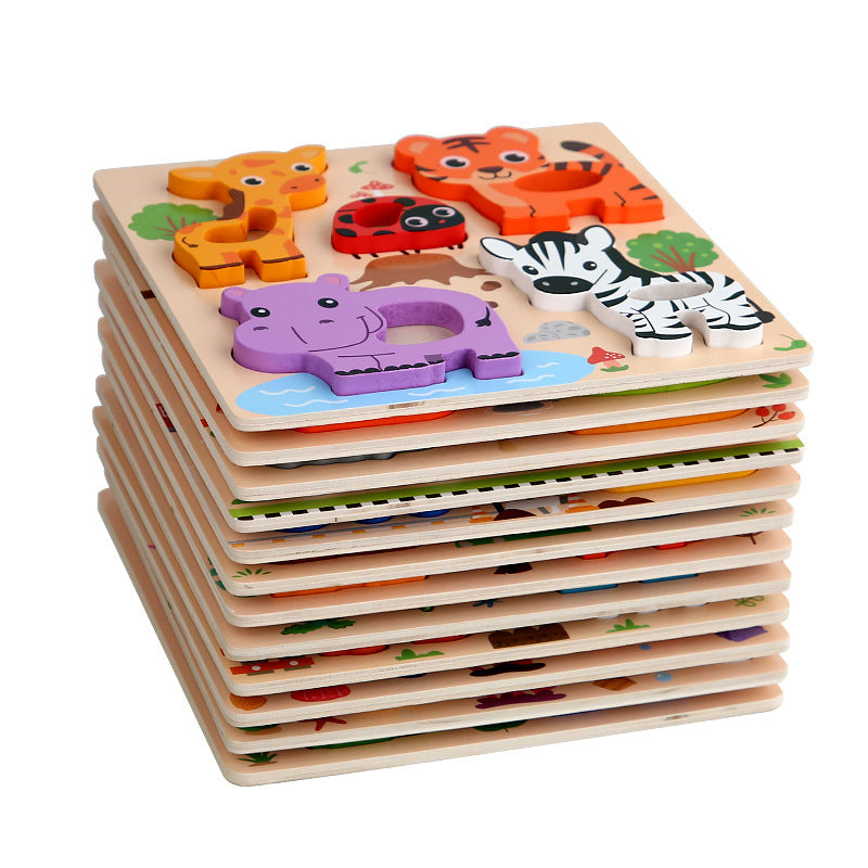 Kinmilo wooden 3D animal and vehicle grip puzzle – photo 07