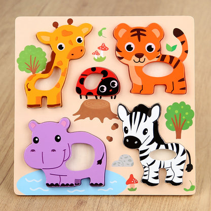 Kinmilo wooden 3D animal and vehicle grip puzzle – photo 11
