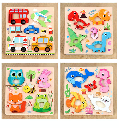 Kinmilo wooden 3D animal and vehicle grip puzzle – photo 13