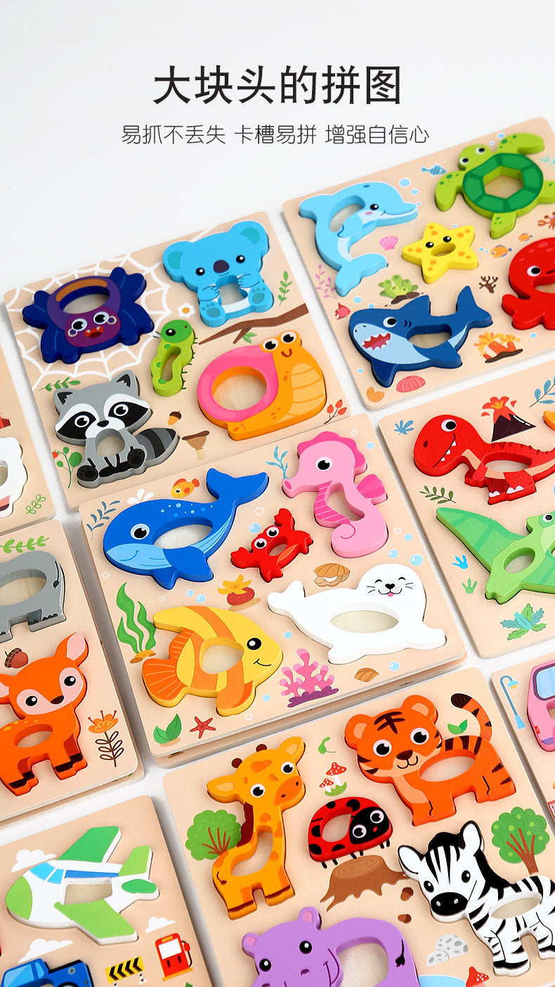 Kinmilo wooden 3D animal and vehicle grip puzzle – photo 16