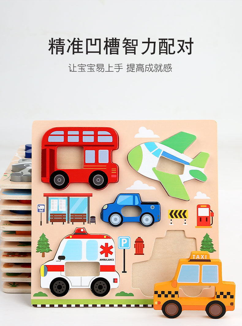 Kinmilo wooden 3D animal and vehicle grip puzzle – photo 20
