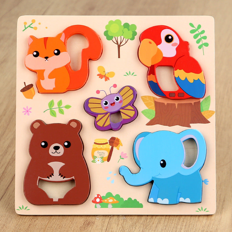 Kinmilo wooden 3D animal and vehicle grip puzzle – photo 23