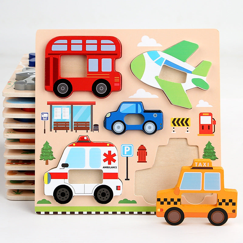 Kinmilo wooden 3D animal and vehicle grip puzzle – photo 25