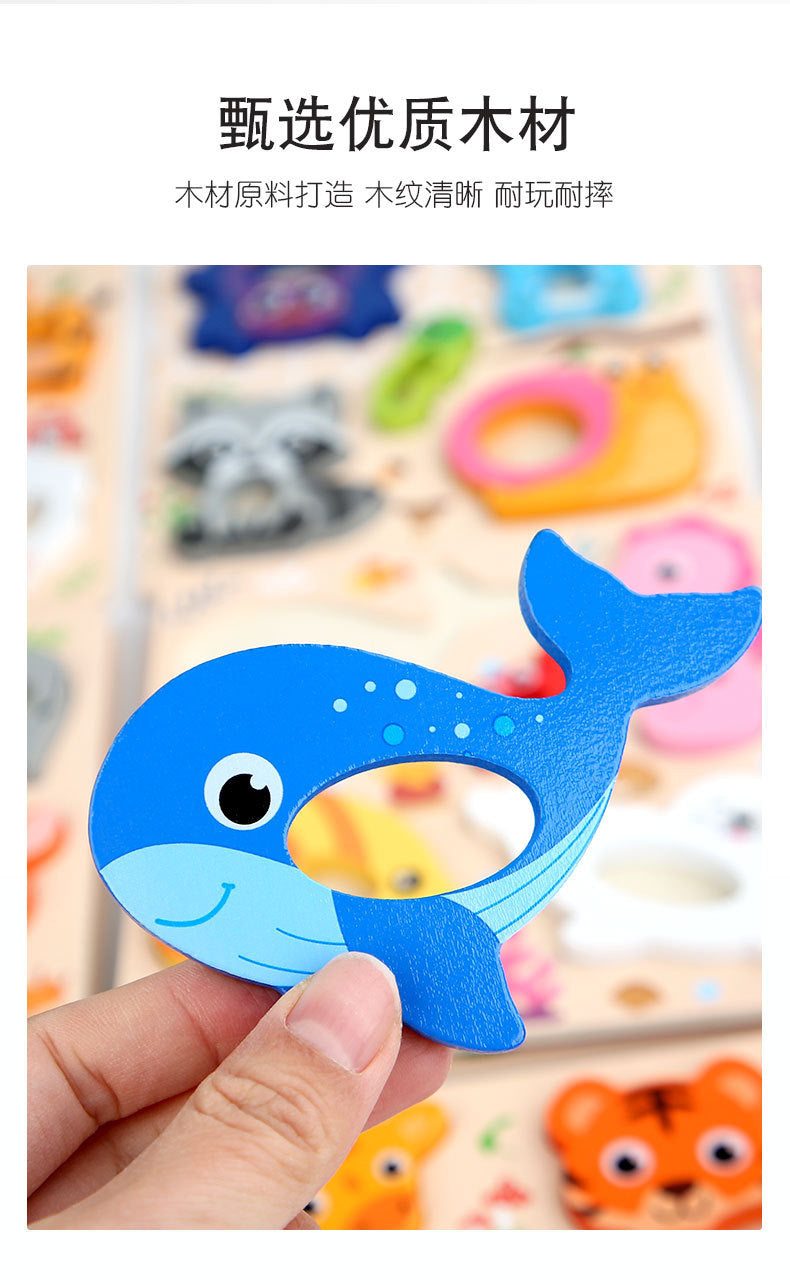 Kinmilo wooden 3D animal and vehicle grip puzzle – photo 26