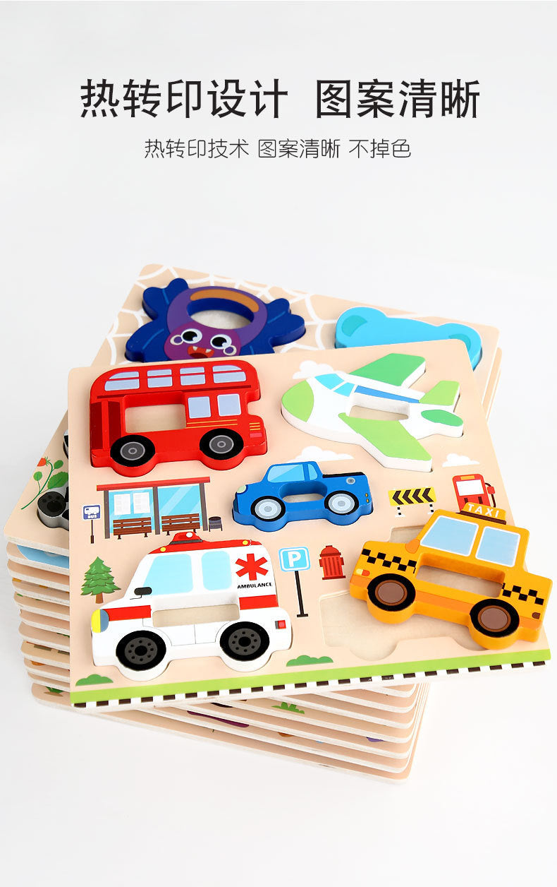 Kinmilo wooden 3D animal and vehicle grip puzzle – photo 28